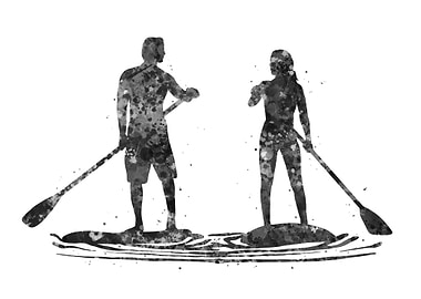 Paddleboarder couple
