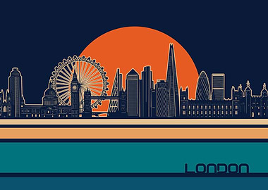 london skyline retro 5