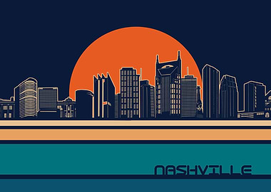 nashville skyline retro 5