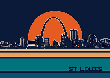 st louis skyline retro 5