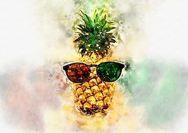 Ananas with Sunglasses