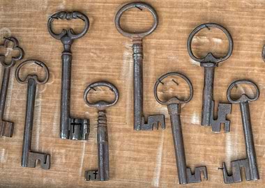 old keys at garage sale