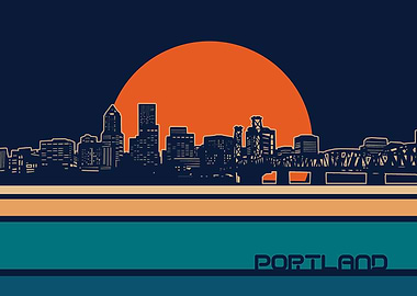 portland skyline retro 5