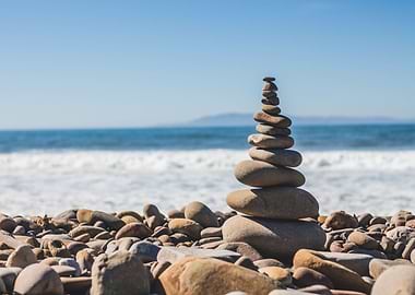 Zen art on the beach