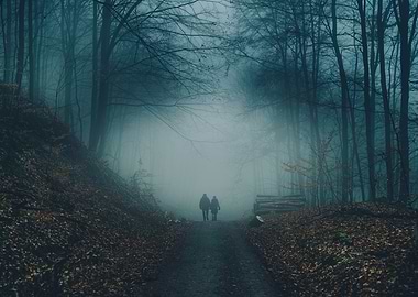 A lovely couple in the fog