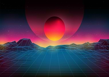 Neon sunset synthwave