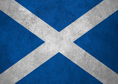 Flag of Scotland on Wall