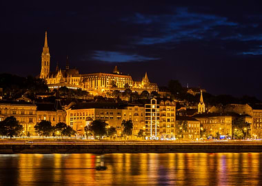 Budapest Skyline At Night