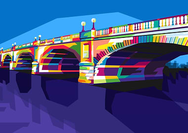 CITY BRIDGE POP ART POSTER