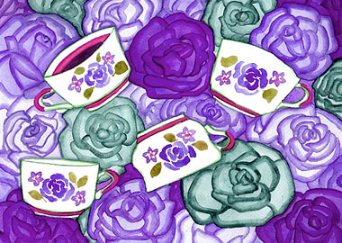 Cups and Roses Purple