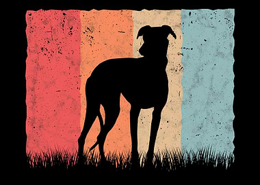 Whippet Retro Greyhound Vi