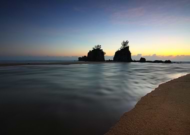 blue water color tree