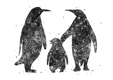 Penguin cute family