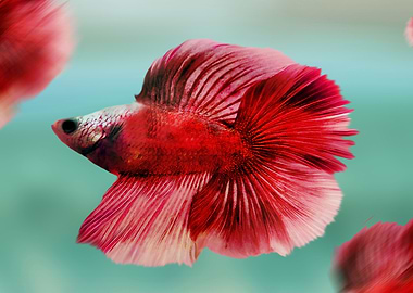 red fish in the aquarium