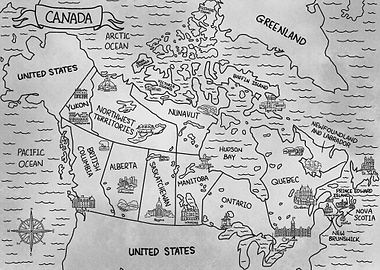 Gray Map of Canada