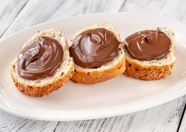 Slices of baguette with ch