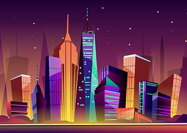 Night city building
