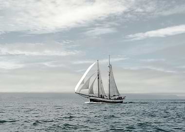 boat white cloud white