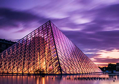 Paris France Louvre Night