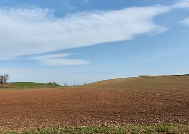 fields plowed in the autum