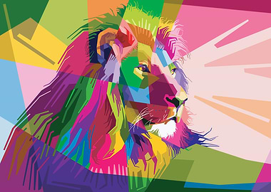 MAJESTIC POP ART LION