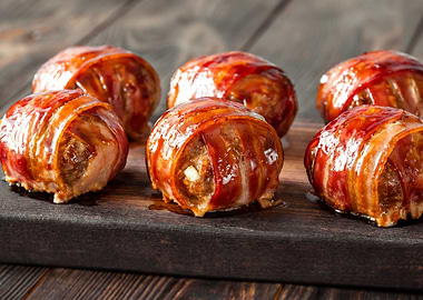 Bacon wrappped meatballs