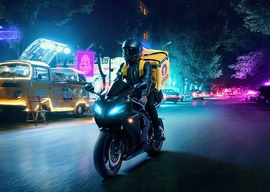 Otlob delivery boy neon