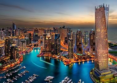 Dubai Marina Night UAE