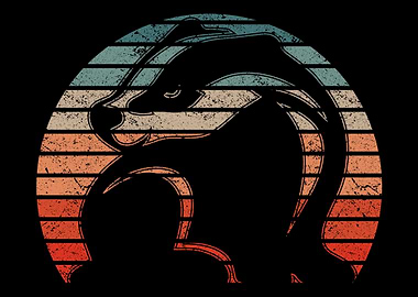 Retro Vintage Honey Badger