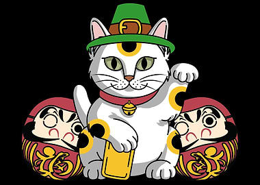 Maneki Neko Cat Daruma
