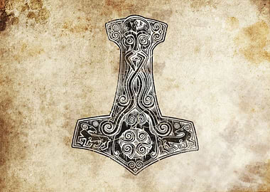 viking mjolnir grunge