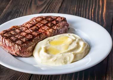Strip steak with celery