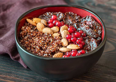 Bowl of red quinoa