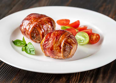 Bacon wrappped meatballs
