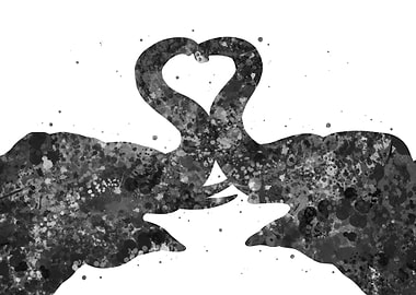 Elephant love couple