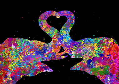 Elephant love watercolor