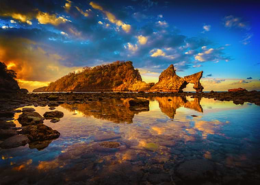 beach sunrise indonesia