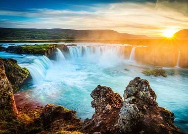 Iceland Godafoss Waterfall