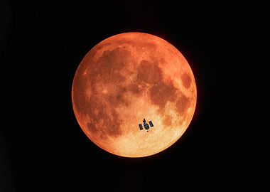 Moon lunar eclipse satelit