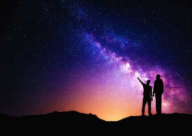 Father and Son with stars