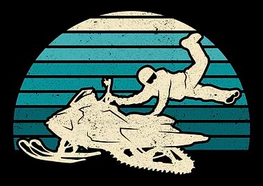 Retro Snowmobile Vintage