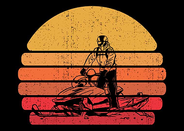 Retro Snowmobile Vintage