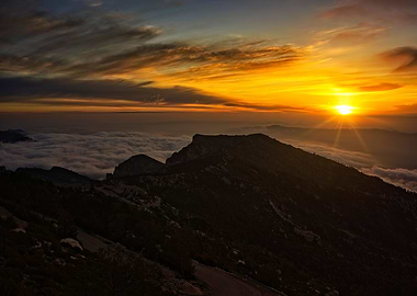 Sunset Mountains Landscape