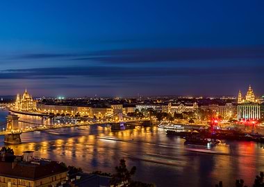 Budapest Night Cityscape