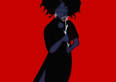 A Girl In Black And Red