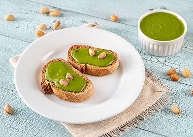 Pistachio butter toast
