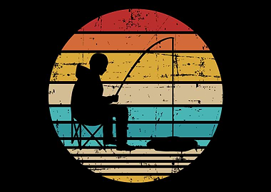 Ice Fishing Vintage retro