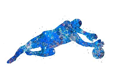 Goalkeeper blue art