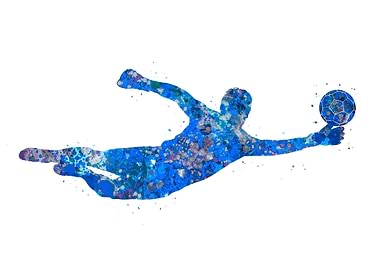 Soccer goalkeeper blue art