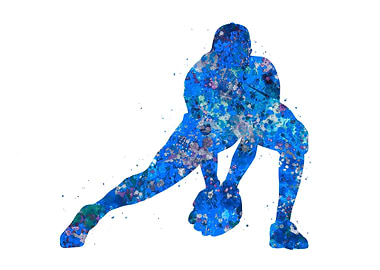 Baseball catcher blue art